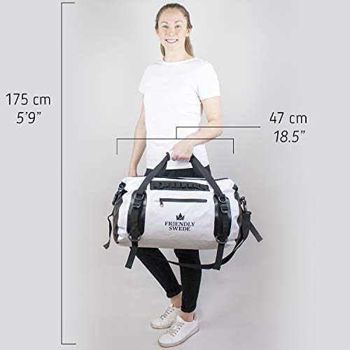 The Friendly Swede Waterproof Duffel Bag Backpack, Roll Top Dry Bag for Gym, Travel and Sports - 35L VAXHOLM
