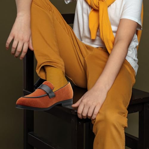 Image of JITAI Boys Dress Loafers for Weddings & School, Breathable Slip-On Leather Tuxedo Shoes, Toddler to Preteen