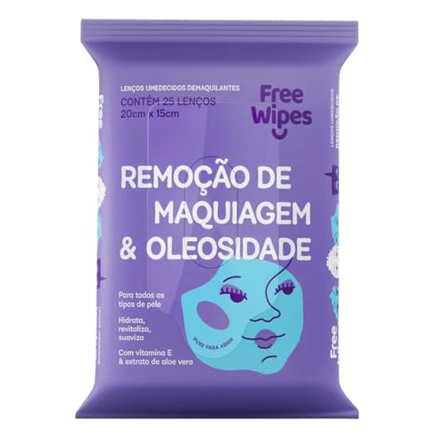 Free Wipes Lenços Demaquilantes 25 Unidades Removedor De Maquiagem