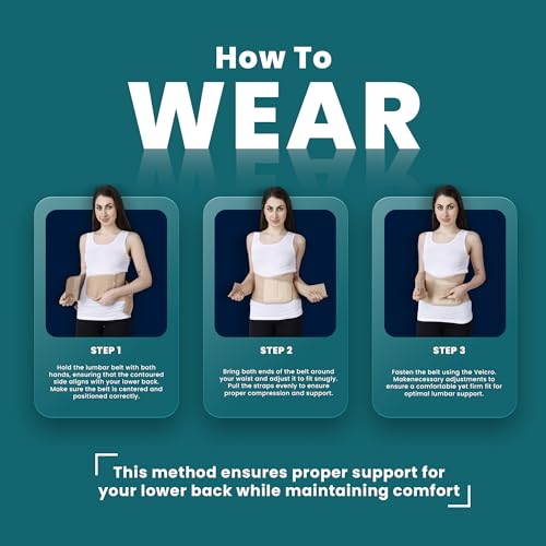Image of Orthowala LS Support Belt for Back Support Pain Reliever Enhance Back Posture - Size-XL- 41 to 44 Inches - Beige color