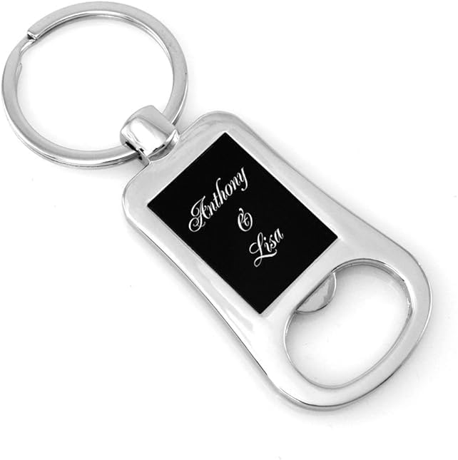 Miniatura 3 de Llavero personalizado grabado para abrebotellas, regalo personalizado para parejas, llavero de acero inoxidable para él y ella, aniversario, boda o