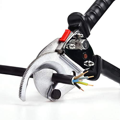 Napot Ratchet Cable Wire Cutter, Round Section, Steel Blades Cut Up To 300Mm2 Cu-Al Wires And Cables, 9.4Inch #TOP6