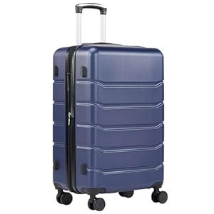 DUMOS 28 inch Luggage, Expandable Hardside Suitcase with Spinner Wheels, Hard Shell ABS Durable Lightweight Travel Luggage with TSA Lock, Blue