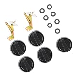 UKCOCO Manopola di Controllo Gas in Plastico Nero 5 Pezzi, Accessori Piano Cottura per Fornello Gas, Facile da Installare e Resistente alla Ruggine per Cucina
