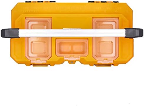 TOUGH MASTER Professional Heavy Duty Black & Yellow DIY Large 22 inch/56cm Portable Mobile Tool Chest Storage Organiser with Removable Tote Tray, Aluminium Handle