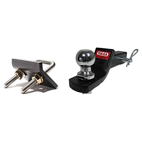 Tulga Fifth Wheel Co 4in1 Towing Kit Anti- Rattle - 3 Tow Ready Towing Hitch 2" Trailer Ball Mount with 2" Trailer Ball + Pins and Clips + Hitch Tightener Cover