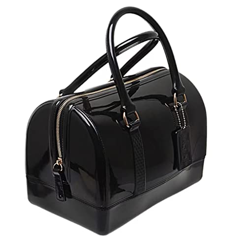 Image of Ladies Summer Jelly Pillow-shaped Top Handle Handbag Candy Color Transparent Crystal Purse