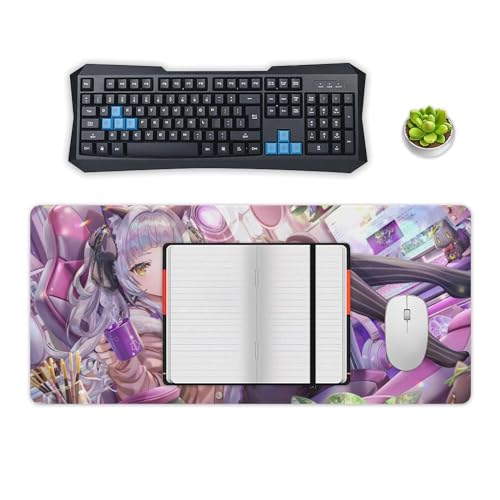 マウスパッド かわいいアニメ柄 VTuber バーチャル むらさきシオン 塩っ子 大型 ゲーミングマウスパッド キーボードパッド デスクマット 机 マット ゲーム用 多機能 エッジ周辺強化 変形防止 撥水/防水加工 耐久 滑り止め 光学式マウス対応 40x90cm