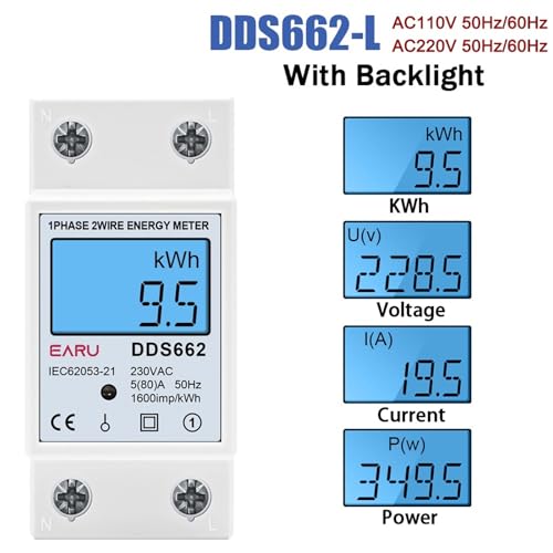 Consommation d'énergie wattmètre rétro-éclairé DDS662-L AC 110V - 2
