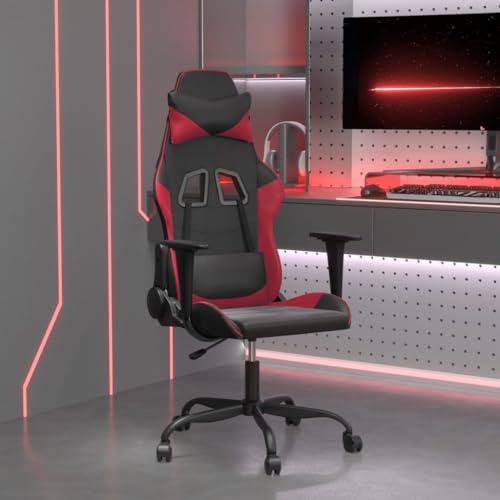Rantry Chaise de Gaming Noir et Rouge Vin en Similicuir Chaise de Bureau Chaise de Repos Chaise de Bureau Ergonomique Chaise de Bureau Fauteuil de Bureau