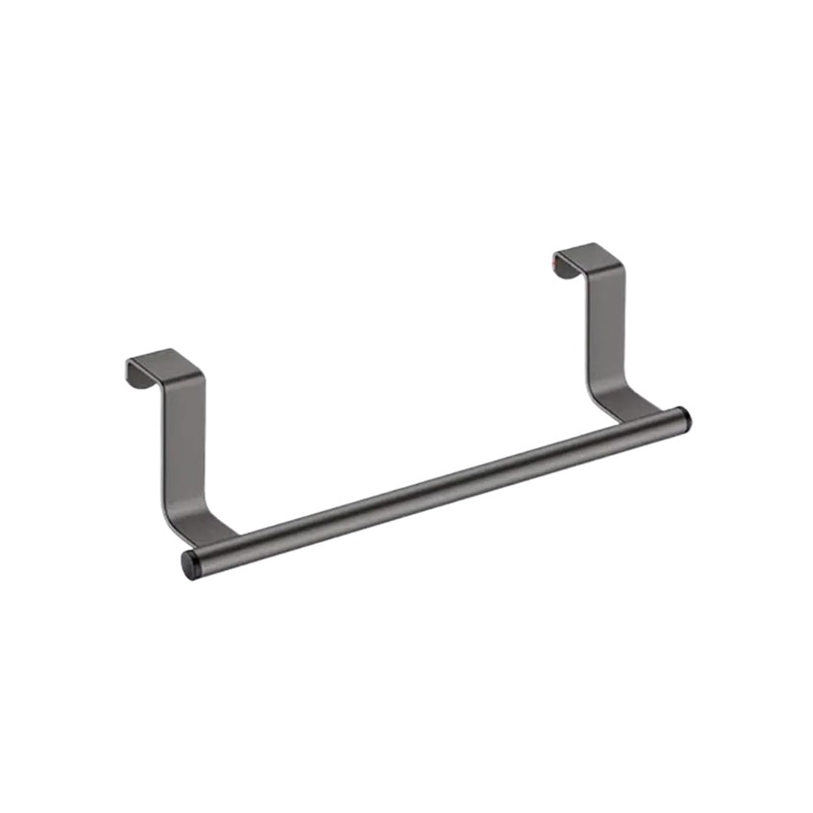 1pc Stainless Steel Over Door Towel Rack Bar Holders For Universal Fit On Cabinet Cupboard Doors(Black 23cm)