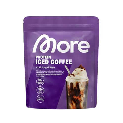 MORE Protein Iced Coffee 650g Café Frappé Style Eiskaffee mit wertvollen Proteinen wenig Zucker und Fett - made in Germany