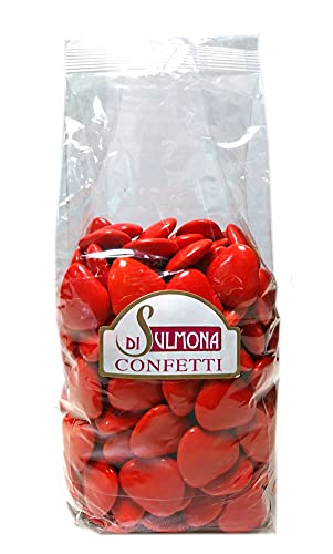 Dragées de Sulmona - Rouge Dragées - Avec chocolat, en forme de coeur - 1 Kg