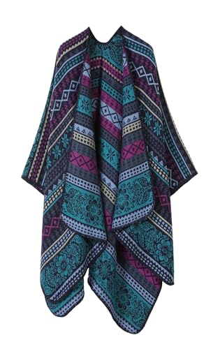 Womens Poncho Shawl Wrap Scarf Open Front Cardigan Sweater Over Size Cape Thick Warm Winter Blanket for Women-431
