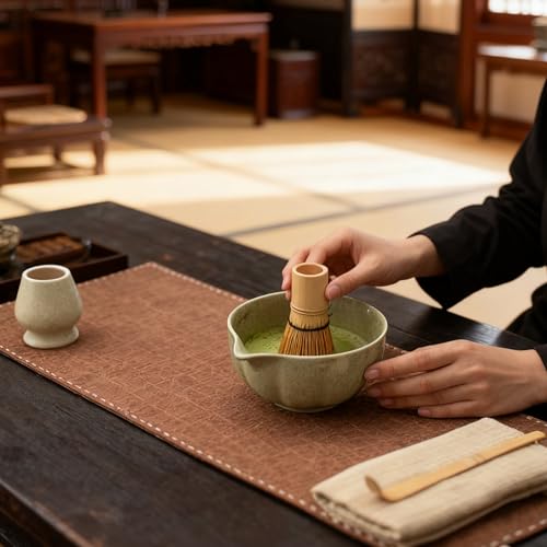 Ensemble à matcha complet avec bol à matcha et accessoires de thé vert