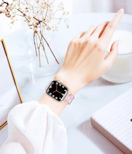 Image of iiteeology Compatible with Apple Watch Band 42mm 41mm 40mm 46mm 45mm 44mm, Light Resin with Stainless Steel Replacement Wristband for iWatch Ultra 3 /Ultra 2 49mm Series 11-1 SE 3