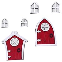 TOYANDONA Luminous Mini Elf Door Set 2 Glow in the Dark Wooden Fairy Doors for Dollhouse Garden Decoration 3.9X3.5 Inch Night Light Fairy Door Accessories