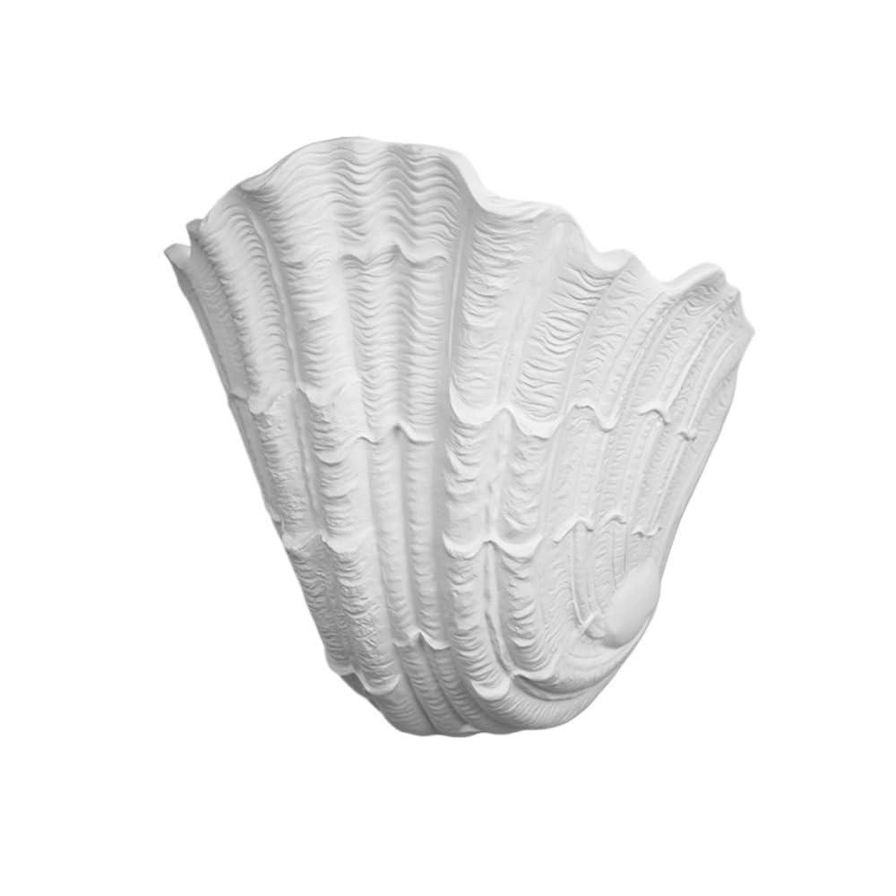LUOYAOB Modern White Plaster Shell Wall Sconce Scallop Sea Shell Wall Lamp Coastal Art Deco Wall Light Fixture with G9 Base for Living Room Hallway Entryway Dining Room Decor(Small)