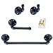Industrial Pipe Bathroom Hardware Set | Towel Bar | Bathroom Accessories Set - 4-Piece Kit Includes 2 Robe Hook, 18 Inch Towel Bar and Toilet Paper Holder,Coated Finish