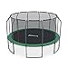 Produktbild Ampel 24 Deluxe Outdoor Trampolin 430 cm grün komplett mit innenliegendem Netz, Belastbarkeit 160 kg, Sicherheitsnetz mit 12 gepolsterten Stangen