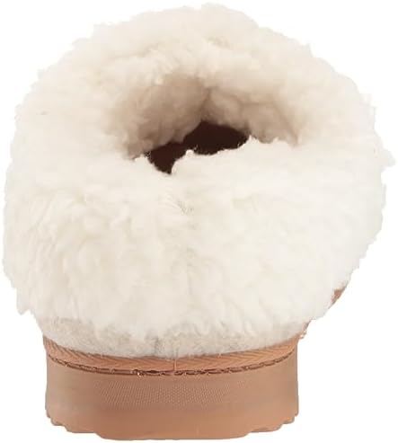 Dearfoams Women's Nyla Felted and Plaid Moc Toe Clog Slipper, Oatmeal, 11-12 | Image 2