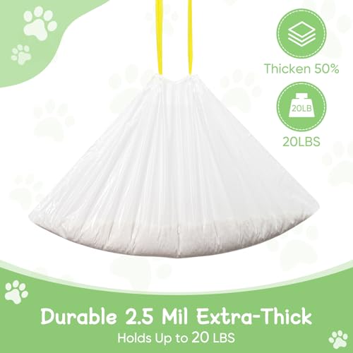 Walverdant 60 sacos para caixa de areia para gatos autolimpantes, sacos substituídos com cordão, sac