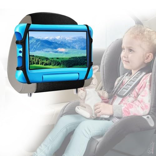 Amexo Support Tablette Voiture Universel Support Silicone Porte Tablette Voiture Attache Tablette Voiture pour Enfants sur Siège Arrière Compatible avec IPad...