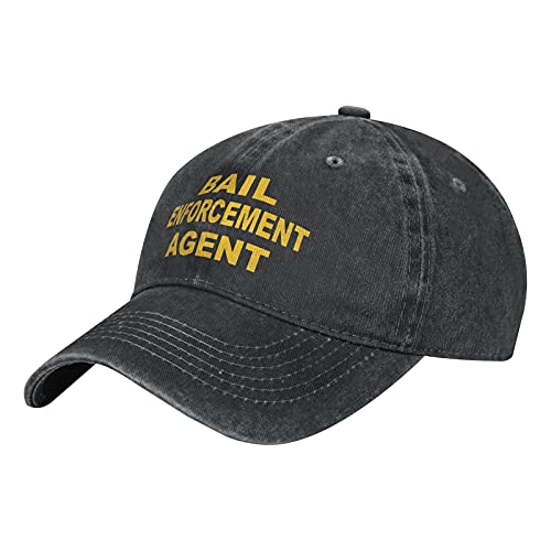YINGJIE Bail Enforcement Agent Baseball Caps Unisex Adjustable Sun Hat Can Be Washed Leisure Dad Hat Black, One Size