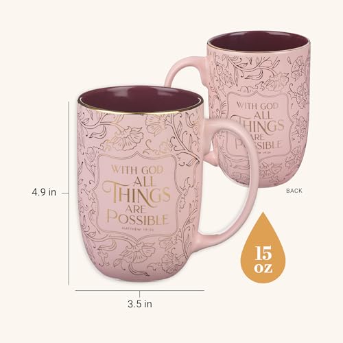 Image of Christian Art Gifts Large Ceramic Coffee Bible Verse Mug for Women