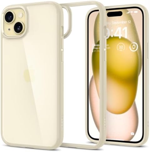 Spigen Ultra Hybrid for iPhone 15 Case, [Designed in Korea] [Military Grade Protection] Shockproof Hard Back Phone Cover - Crystal Clear