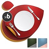 platzset weihnachten papier 【Perfekte Größe】: 6 Platzsets (ca. 34cm x 43cm) und 6 Glasuntersetzer (ca. 10cm x 13cm) eignen sich perfekt, um darauf Mahlzeiten zu genießen und schützen Ihren Tisch vor Schäden und Flecken.