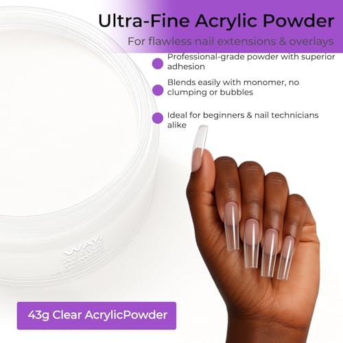 Polvo acrílico para uñas 3 colores 43g blanco claro rosa miniatura 4