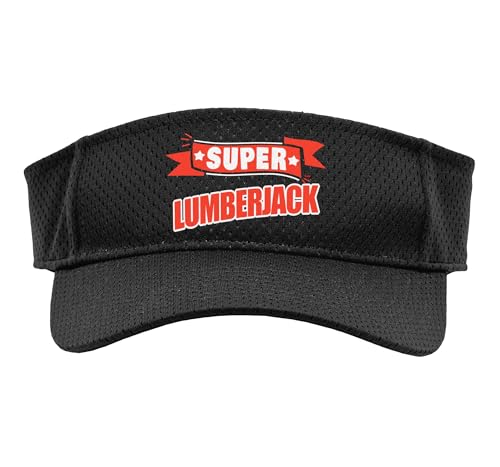 Super Lumberjack - Funny Lumberjack Sport Sun Visor, Adult, One Size, Black