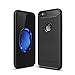 iPhone 7 Plus/8 Plus Shockproof Silicone Light Carbon Fiber Brushed Grip Back Protective Case Cover for Apple iPhone + Film Screen Protector (Black)