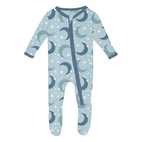 Image of KicKee Welcome Home Zipper Footie – Viscose from Bamboo Baby Pajamas – One-Piece Sleepwear with Anti-Slip Feet & Zip Guard