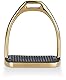 Equinate Steigbügel Luna 12cm Gold - Mit Anti-Rutsch Trittfläche aus Gummi - Für Erwachsene und Kinder - 2 Stück