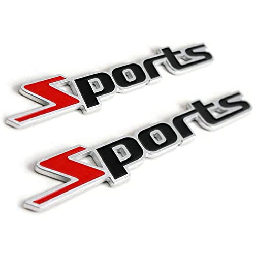 Go-Upp 2Pcs 3D Sports Chrome Metal Car Sticker Emblem Badge Decals Stickers For Ford Jeep Dodge Mercedes Bmw Mustang Volvo Chevrolet Nissan Audi Vw Ford Honda Toyota Jaguar Decoration Accessories #TOP22