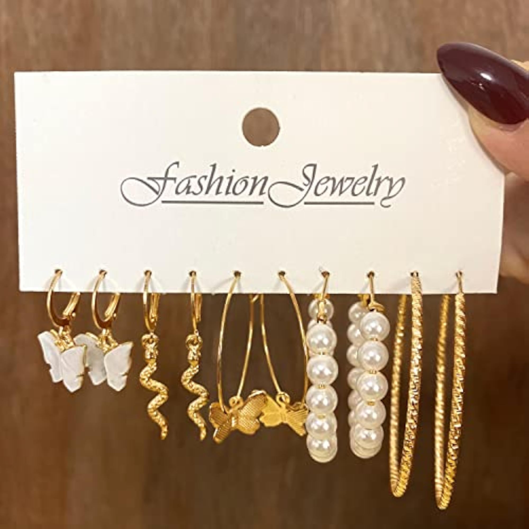 11 Pair Pearl Flower Studs & Hoop Earrings Combo for Women & Girls