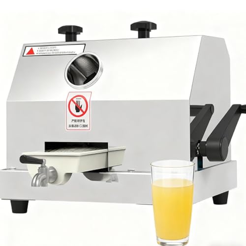 Image of Commercial Sugarcane Juicer, 110lbs/H High Output Sugar Cane Press With 3 Stainless Steel Rollers, 2.4" Large Inlet, Manual For Home/Commercial Use