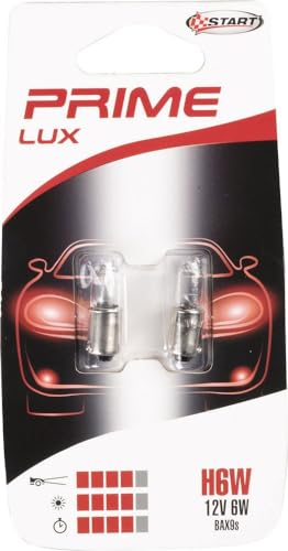 Start Par de bombillas halógenas de vidrio H6W 12V 6W BAX9S para coche