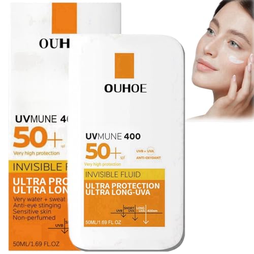 Waterproof Face Sunscreen,SPF 50 Sunscreen Cream,Invisible Fluid Sun Cream SPF50+,Ultra Light UV Protetion Suncream,Body Mist Sunscreen Spray,SPF 50 Face Moisturiser,Lightweight Body Sunscreen