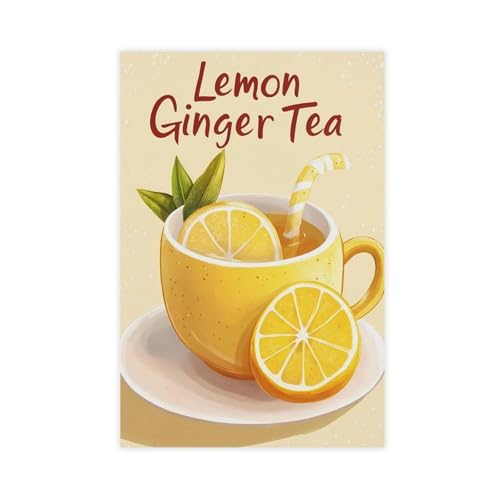 Toile de thé au citron et gingembre 61x91,4 cm pour illuminer un mur sombre