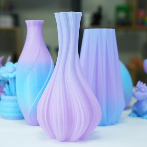 Image of GratKit Gradient PETG Filament, Color Change 3D Printer Filament 1.75mm, 1kg, Multicolor PETG Translucent Gradient Blue Purple