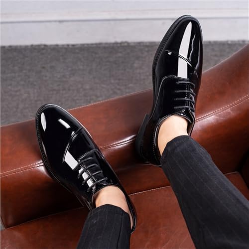 Men's Patent Leather Dress Shoes Wide Width Plus Size Business Formal Casual Shoes Shiny Glossy Comfortable Fit Oxford Footwear for Men2