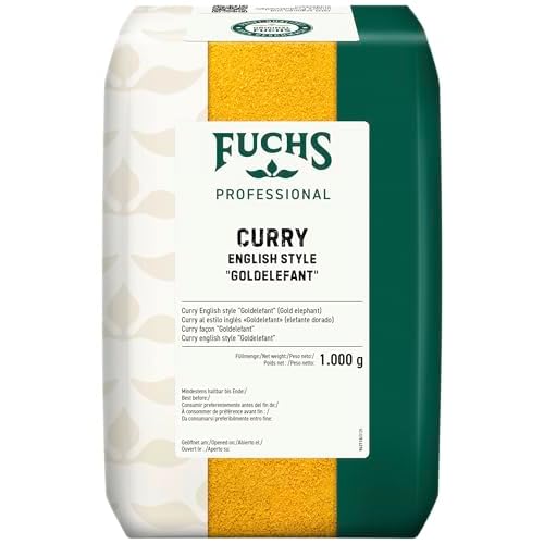 Fuchs Professional - Curry english style "Goldelefant" | Zum Würzen von Suppen, Saucen und Reisgerichten | Profi-Qualität für Großverbraucher und Gastronomie | 1 kg im recyclebaren Beutel