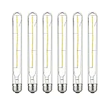 Sunlite LED Filament T8 Tubular Light Bulb, 5 Watts (40W Equivalent), 430 Lumens, Medium E26 Base, Dimmable, 214 mm, UL Listed, 2700K Soft White, 6 Count