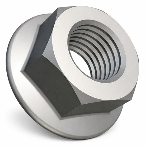 M14 Écrous à Bride Embrase Dentelée (Paquet de 5) Hex Zingué Contre-écrou pour Boulons/Vis - Hexagonaux Écrou de Fixation en Acier Allié Norme...