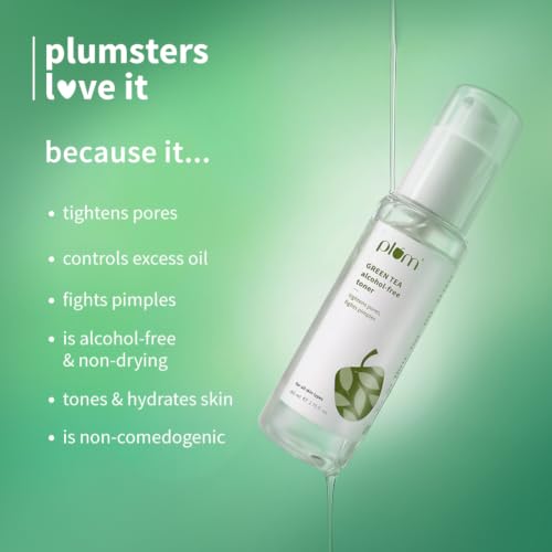 Image of Plum Green Tea Face Toner For Oily, Acne-Prone Skin | With Glycolic Acid | Alcohol-Free | Fights Pimples | Tightens Pores | Controls Oil | Gently Exfoliates Dead Skin Cells | Women & Men | 80ml