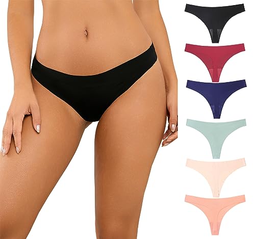 Image of Thongs for Women Seamless Underwear Low Rise Panties Thong