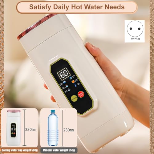 Mini bouilloire portable voyage 450ml eau chaude camping thé LED - 8